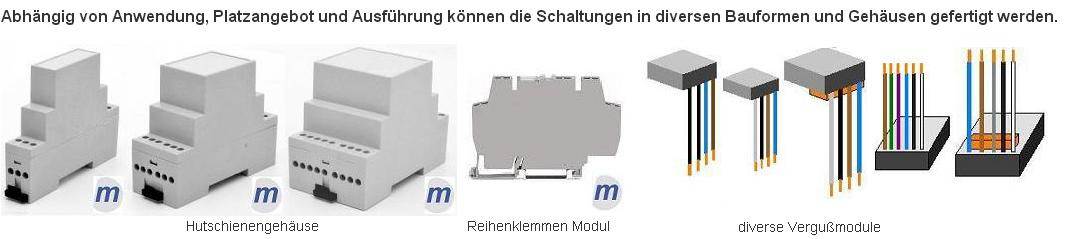 Zeitrelais - Zeitschaltmodule Bauformen